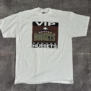 Nwot Mens 90S Oneita Denver Nuggets Vip White Graphic T Shirt Tee Sz Xl